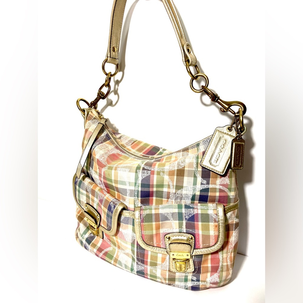 Coach Bag No. M1282-F23392 handcrafted from fine materials trimmed with leather.